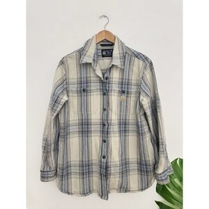 Carhartt Womens Shirt Jacket Loose Fit Plaid Heavyweight Twill M